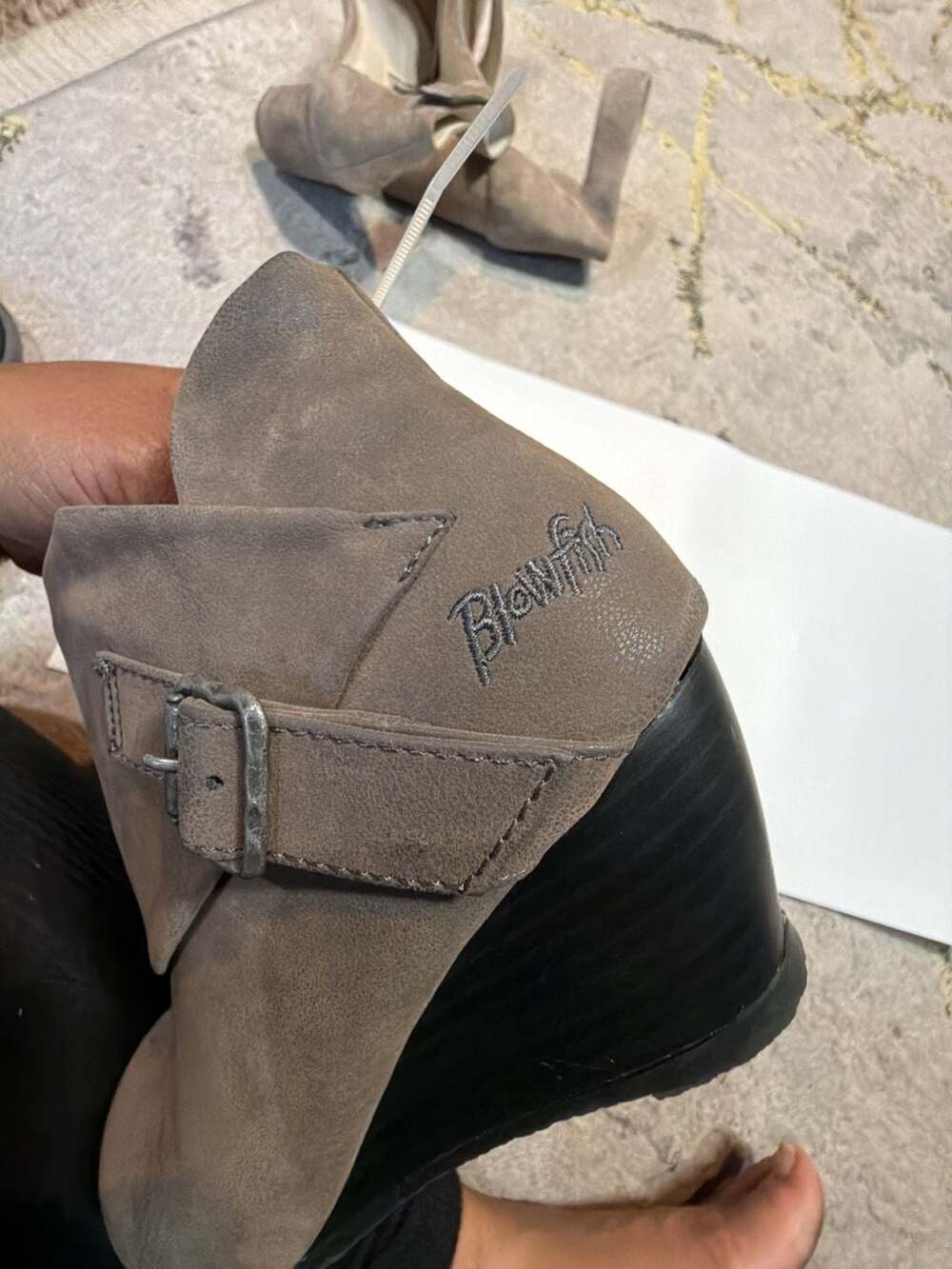 Cute Grey Boots - Ankle Boots - Wedge Boots - Booties - -
